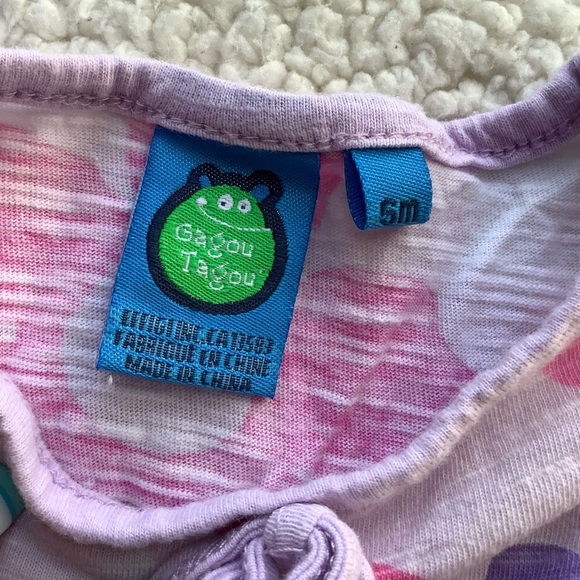 Gagou Tagou Flower Short Sleeve Tee 6M 6 Months - Picture 2 of 3